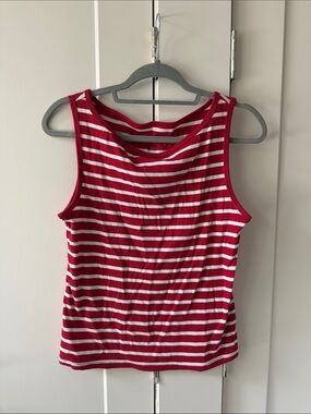 wild fable Red & White Striped Ribbed Tank Top